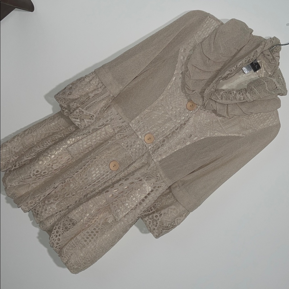 Beige button down sweater